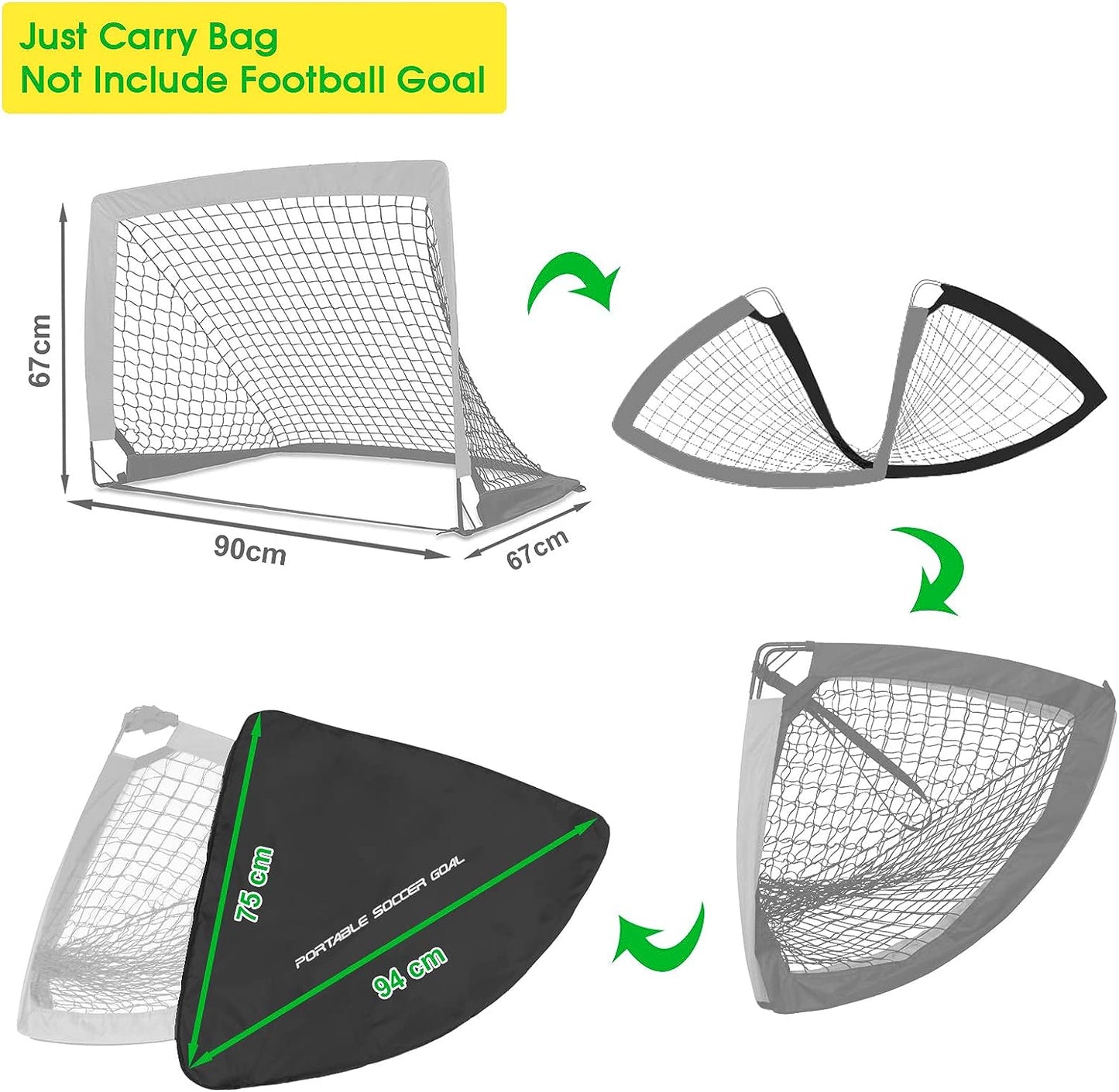 Dimples Excel Carrying Bag for 3'x2'2" Soccer Goal (B0BNKRH5SR and B0BQJ9VN96)