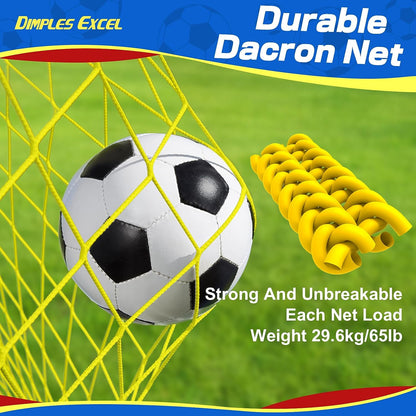 Dimples Excel Soccer Goal Soccer Net for Kids Backyard, 2 Set (4' x 3', Blue+Yellow)