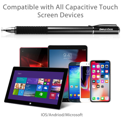 2 in 1 Silicone Disc and Fiber Tip Stylus Pens for Iphone and Ipad Tablet Touch Screens